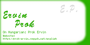 ervin prok business card